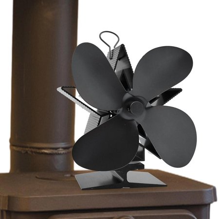

Kafei Fireplace Fan Four-Leaf Warmer Wood Stove Heating Fan Silent Stove Red Thermoelectric Fan Christmas Star Gold Warm Air Fan for Wood Stoves biological