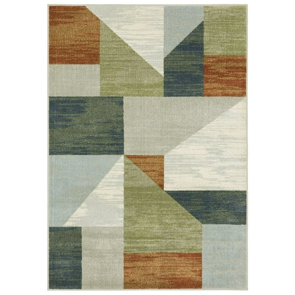 Oriental Weavers Branson Area Rug - BR11A - 9'10" x 12'10" - in Grey/ Multi - Modern Style, Stain Resistant, Family and Pet Friendly , Family, Dining, Living Room Rug