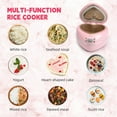thumbnail image 3 of Peach Heart Shape Rice Cooker 8 Cup Cooked, 4 Cup Uncooked Rice, Multifunctional Pink Rice Cooker, 300w, with Preset Timer, 1.8L, 3 of 6