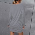 thumbnail image 5 of IROINNID Sweater Dress for Women Strapless Sweater Dress Loose Crew-neck Plush Sweater Long-sleeve Dress Discount,Gray, 5 of 6