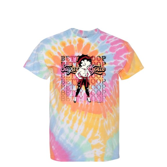 Wild Bobby Betty Boop Sugar and Spice Wink Betty Boop Tie-Dye T-Shirt, Aerial Spiral, X-Large