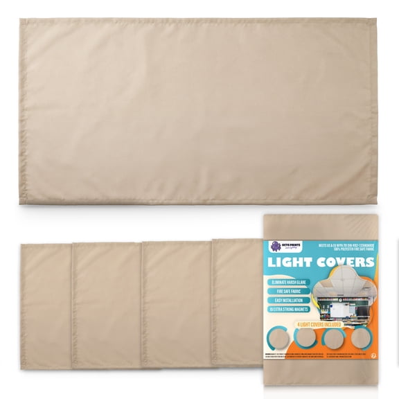 Octo Lights Fluorescent Light Covers For Ceiling Lights Magnetic - Beige Classroom Light Filter