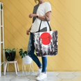 thumbnail image 4 of FORMRS Womens Canvas Tote Bag with Zipper Inner Pocket Shoulder Handbag, Black Streets, 4 of 7