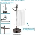 thumbnail image 3 of Bathroom Hand Towel Holder with Crystal Ball, Countertop Towel Holder Stand 15.7” H, Stainless Steel Classic Vintage Hand Towel Rack Stand with Heavy Weighted Base (Oil Rubbed Bronze, 2 Pack), 3 of 6