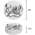 thumbnail image 1 of RYLABLUE Ensemble de 6 sous-Verres Ronds Amusants en Forme de Pieuvre pour Boissons, sous-Verres en Céramique Absorbants avec Base en Liège pour Décoration de Table Basse de Cuisine, 1 of 5