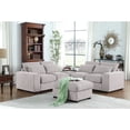 thumbnail image 4 of Devion Furniture Reversible Modular Sectional Fabric Sofa & Chaise With Two Ottoman-Color:Light Gray, 4 of 4