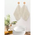 thumbnail image 4 of Cream Kitchen Dish Towels for Drying Dishes Set of 2, Farmhouse Vintage Cream Solid Color Modern Waffle Weave Microfiber Hand Tea Bathroom Towels Quick Dry & Absorbent Towel 12x12, 4 of 7