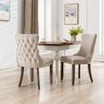 thumbnail image 5 of Button Tufted Upholstered Dining Chairs with Nailhead, Dining Room Chairs Tufted Cushion Back Elegant, Accent Chairs with Solid Wood Legs for Living Room/Kitchen (Set of 2), 5 of 9
