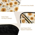 thumbnail image 5 of FORMRS Makeup Bag Travel Cosmetic Organizer for Women Fold Flat Zipper Pouch with Handle, Beige Sunflower Pattern, 5 of 8