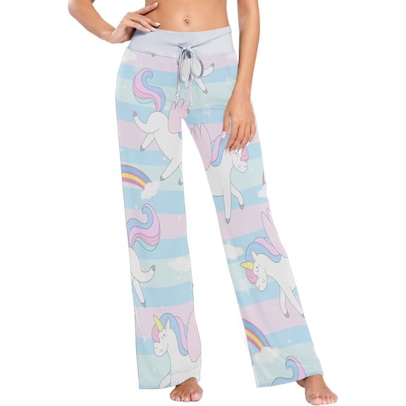 Women's Pajama Pants Cute Unicorn Comfy Stretch Sleepwear Essentials womens Lightweight Lounge Terry Pajama Pant, Small