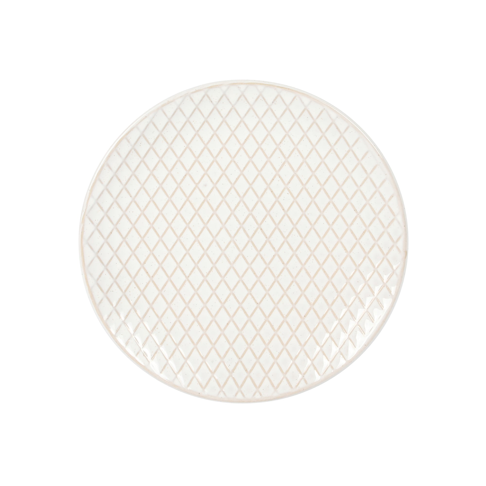 Gibson Elite Oyster Tide Embossed 12 Piece (Service for 4) Plates and Bowls Reactive Glaze Round Dishes Stoneware Ceramic Dinnerware Set, White
