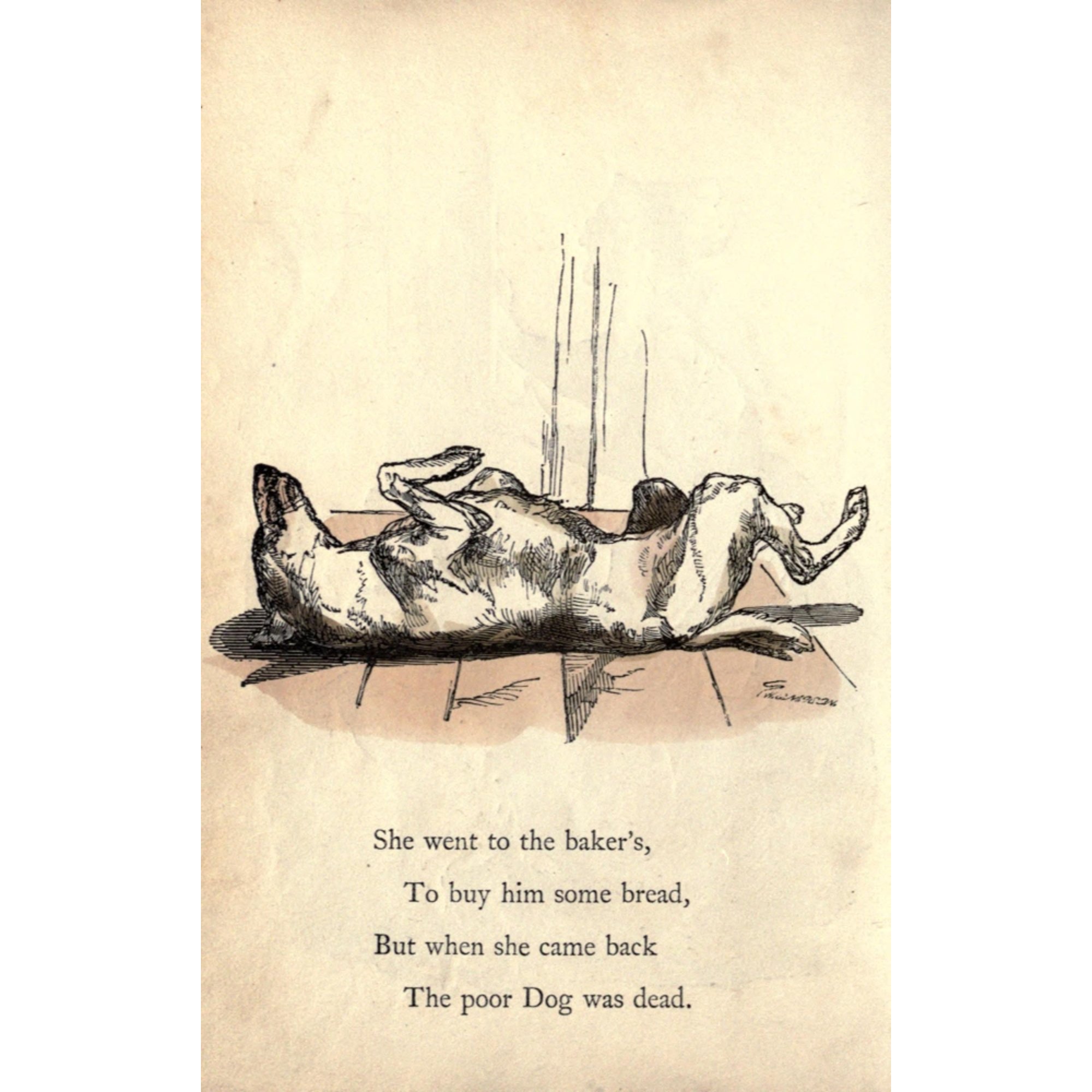 A Treasury of Pleasure Books 1850 Old Mother Hubbard & Dog 2 Canvas Art - H Weir (18 x 24)