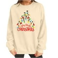 thumbnail image 3 of Christmas Trees Sweatshirt for Women Merry and Bright Christmas Shirts Xmas Holiday Party Long Sleeve Pullover Tops, 3 of 7