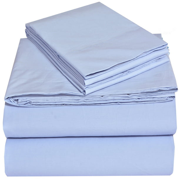 GOTS Certified Organic Cotton Sheet Set by Enviohome 4 Pc Blue, Full