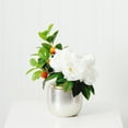 thumbnail image 4 of Nearly Natural 16in. Artificial Peony Dahlia Arrangement white Vase, White, 4 of 4