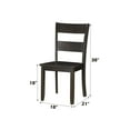 thumbnail image 3 of Gzxs Wood Dining Chairs Set of 2 - Armless Kitchen Chairs with Solid Acacia Wood Tapered Legs, Farmhouse Style Ladder Back Dining Room Side Chairs (Distressed Walnut), 3 of 7