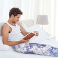 thumbnail image 5 of Pofeuu Round Snow Merry Christmas Print Men's Pajama Pants, Soft Lounge Pajama Pants with big pockets for Men Plaid Pj Bottoms-Large, 5 of 6