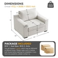 thumbnail image 3 of JULY'S SONG 48" W Accent Chair set of 2, Modern Oversized Reading Chair for Bedroom Room, Linen Fabric Living Room Chairs in Extra Wide Seat, Comfy Chair with Washable Covers, Cream White, 3 of 10