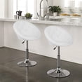 thumbnail image 2 of NiamVelo Swivel Vanity Chair with Back, Modern Height Adjustable Makeup Chair PU Leather Round Accent Chair for Living Room, Lounge （White）, 2 of 8