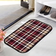 thumbnail image 2 of Floor Door Mats Bath Rugs Red Tan Tartan Checkered Plaid Bathroom Carpet Non-Slip Absorbent for Entryway Indoor 36x24in Carpet Runner, 2 of 7
