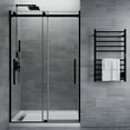 thumbnail image 3 of ANZZI Sliding Frameless Shower Door Stellar Series 76 in. H x 48 in. W Matte Black, 3 of 8