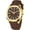 GL-Brown, variant on Classic Quartz Pocket Watch with Chain, Arabic & Roman Numerals, Date and Day, for Men and Women