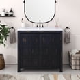 thumbnail image 3 of ANTSUK Retro Espresso Bathroom Vanity Cabinet with Sink Combo, Solid Wood, 36 Inch, 3 of 9