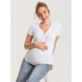 thumbnail image 4 of Maternity Shirts Short Sleeve Nursing & Pregancy Tops Summer Casual T-shirts Cotton Ribbed, 4 of 5