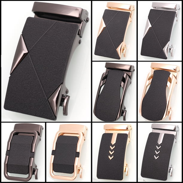 Hebilla automática de resorte para cinturón, hebilla de cinturón para hombre esmerilada, hebilla de aleación de superficie negra, hebilla de dos piezas