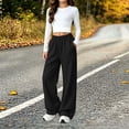 thumbnail image 6 of yillto Girls Fleece Sweatpants Wide Leg Baggy Elastic Waist Fall Winter Casual Warm Sweat Pant 5-15T, 6 of 7