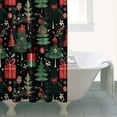 thumbnail image 4 of Dark Christmas Tree and Gift Pattern Shower Curtain 36"x72" ,Bathroom Decorative Shower Curtains Set with 12 Hooks,Modern Waterproof Washable Shower Curtain, 4 of 6