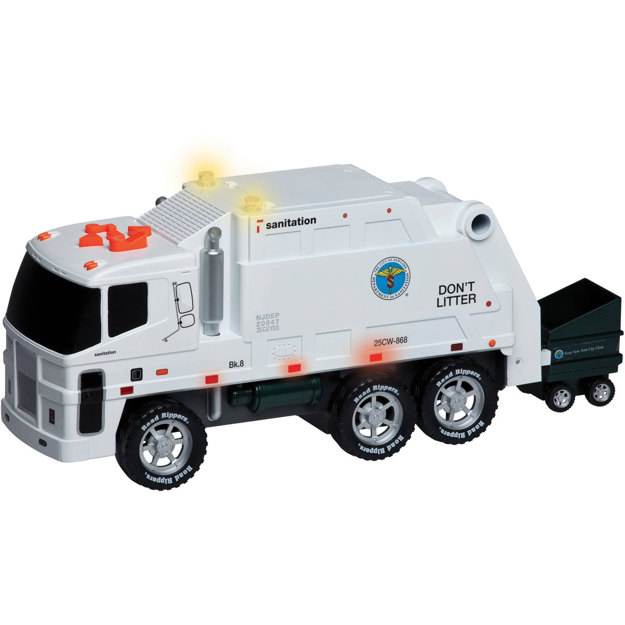 toy garbage truck with dumpster
