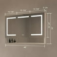 thumbnail image 2 of Ample 48" W x 32" H LED Lighted Mirror Chrome Medicine Cabinet with Shelves for Bathroom Recessed or Surface Mount, 2 of 10