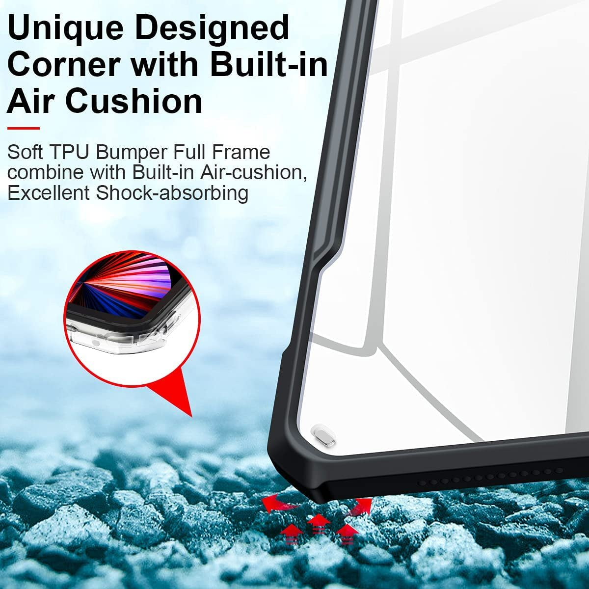 XUNDD Upgraded Case For iPad Air 4 10.9" 2020 with Apple Pencil Support Black