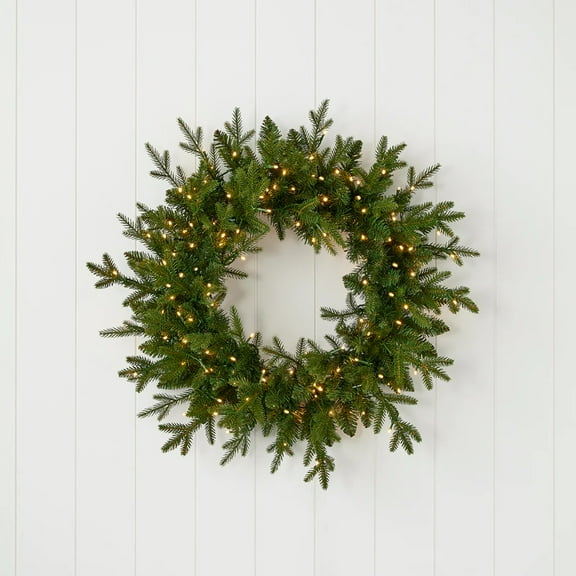Dandan Pine 24 Wreath with Warm LED Lights