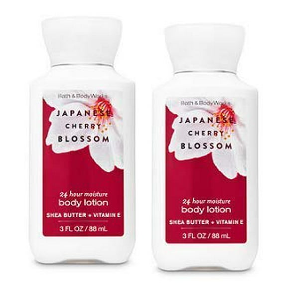 Bath and Body Works 2 Pack 24 Hour Moisture Japanese Cherry Blossom Travel Size Body Lotion 3 Oz.