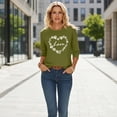 thumbnail image 5 of St. Patrick's Day Graphic Tee for Women LOVE Script Heart Shamrock Border Crewneck Long Sleeve Lightweight Soft Festive Holiday Celebration Top, 5 of 7
