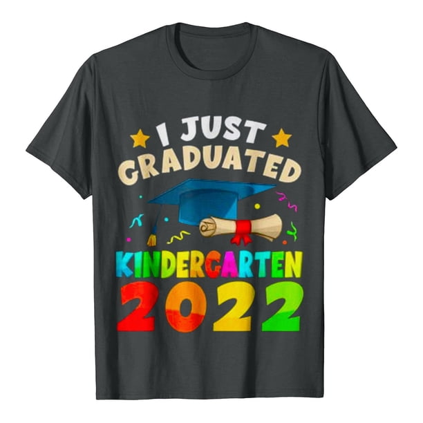 Camiseta informal de manga corta con estampado de letras para mujer, camiseta de graduación Fridja hjk2648