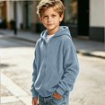 thumbnail image 4 of HAOTAGS Boys Zip Up Hoodie (3-14) Warm Zipper Long Sleeve Casual Hooded Jacket Blue Size 7, 4 of 8