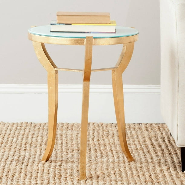 Safavieh Ormond Accent Table Gold White Glass Top Com Safavieh Ormond Accent Table Gold, Safavieh Side Table Gold