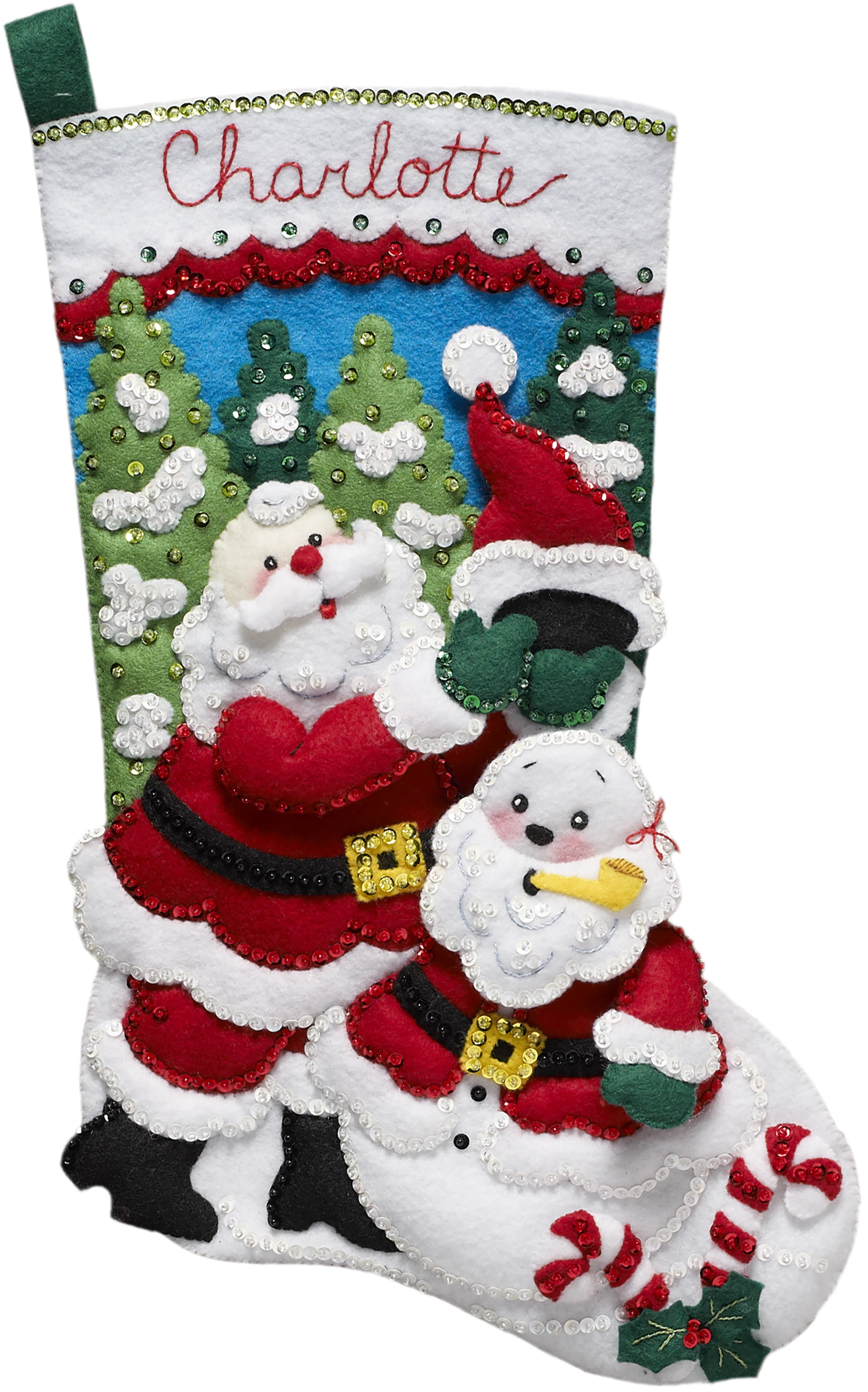 Bucilla Felt Stocking Applique Kit 18" LongSanta's Snowman Walmart