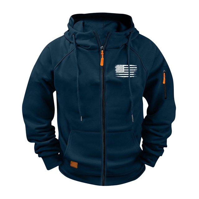 Vestes à Capuche pour Hommes Manches Raglan Veste à Capuche Sportive pour Hommes avec Multiples Poches