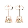 thumbnail image 4 of 3 ct Push-Back Stud Earrings for Women | 7.5mm Round Cut Natural Morganite | 18K Rose Gold, 4 of 5