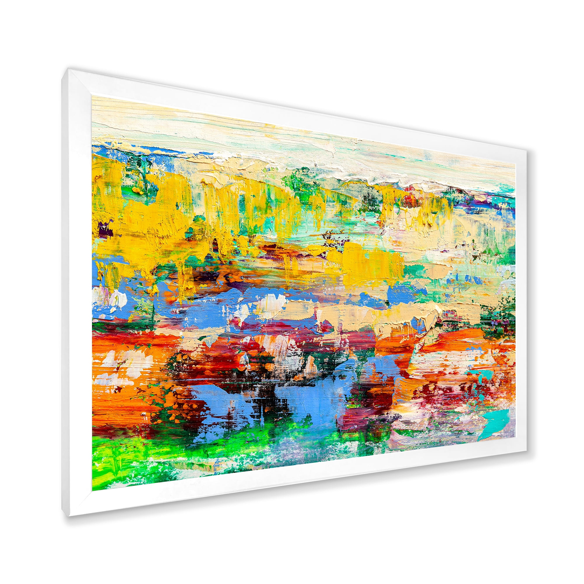 Designart 'Abstract Multicolored Bright Texture Art I' Modern Framed Art Print