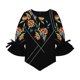 thumbnail image 2 of Alfani Blusa con dobladillo puntiagudo floral para mujer, negro, XX-Large Alfani Pull-over, 2 of 2
