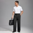 thumbnail image 3 of FEDTOSING Mens Cuffed Wide Leg Dress Pants Double Pleated Casual Work Slacks, 3 of 6