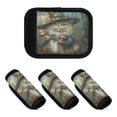 thumbnail image 2 of Wobogo Mushroom Hat Kitten Luggage Handle Wrap 2Pcs Suitcase Identifier Travel Accessories Affordable Durable Concealed Tag For Airport Leaf, 2 of 6