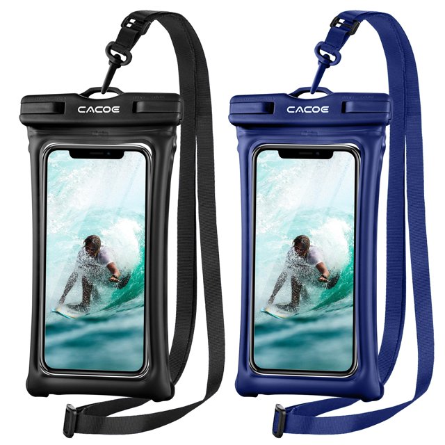 Funda para teléfono CACOE, impermeable y flotante de hasta 7 pulgadas, 2 unidades