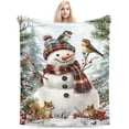 thumbnail image 4 of Snowman Blanket - Soft Plush Fleece Christmas Winter Bedding Blankets- Cozy Snowman Stuffed Gifts for Women Women Users Adults 40"X50", 4 of 7