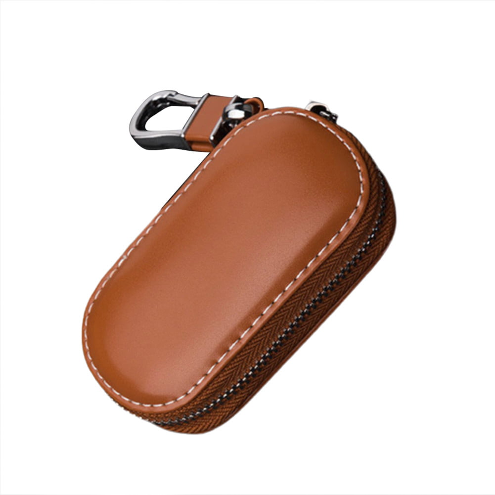 Leather Car logo Keyfob KeyChain Key Case Wallet Bag Remote Control Brown Hot